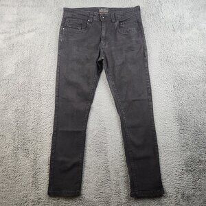 Men's Slim Fit Skinny Taper Leg Jeans Size 32x30 Black Stretch Low Rise Modern